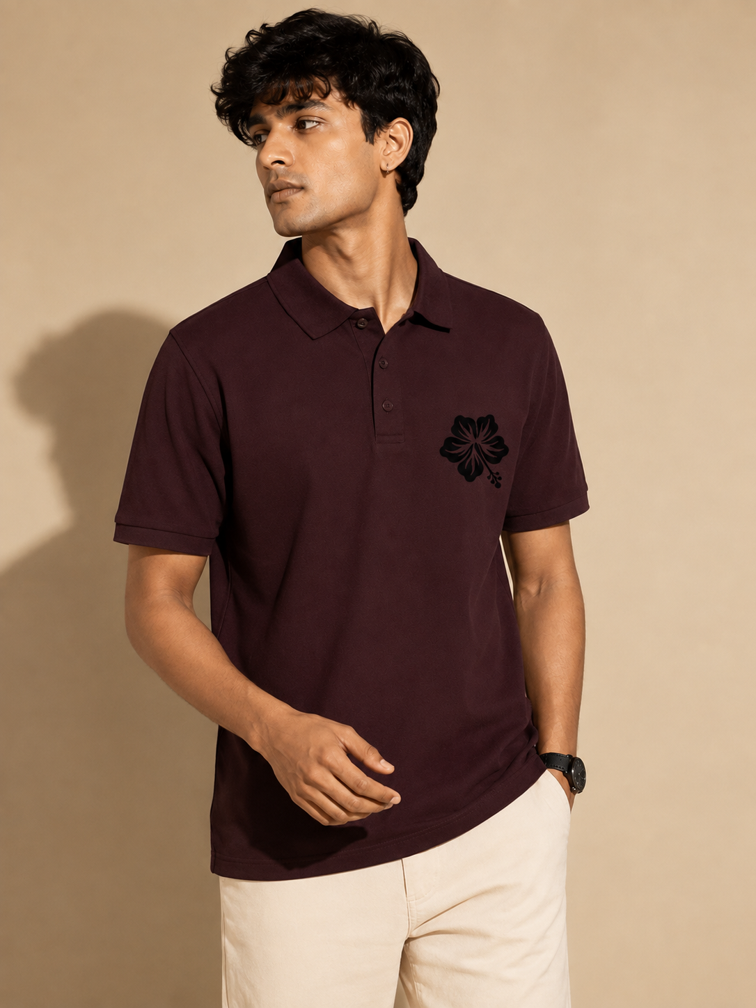 Midnight Bloom Polo T-Shirt